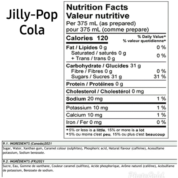 Jilly-Pop Cola Syrup