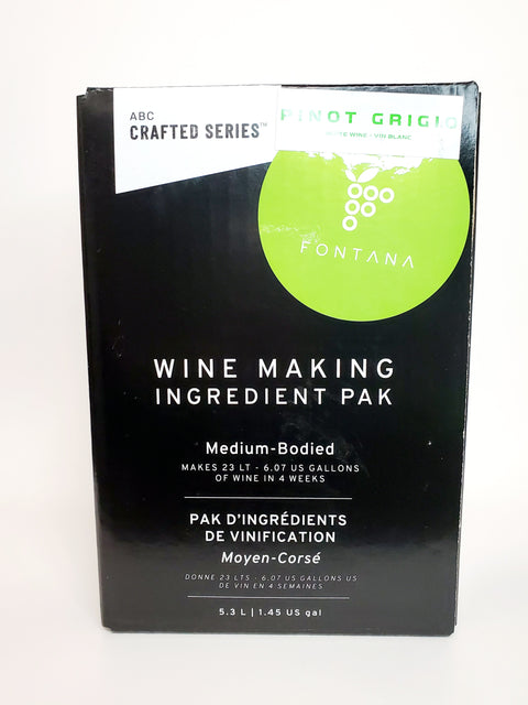 Pinot Grigio- Medium Bodied White Winemaking Kit ABC Crafted Series