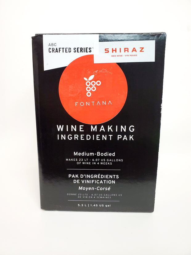 Shiraz- Medium Bodied Red Winemaking Kit ABC Crafted Series