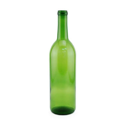 Cork Top Wine Bottles Green Bordeaux Style 750ml x 12