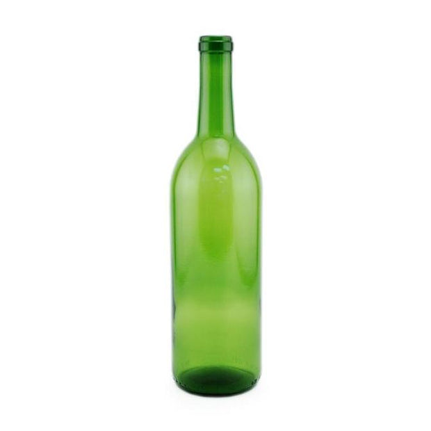 Cork Top Wine Bottles Green Bordeaux Style 750ml x 12